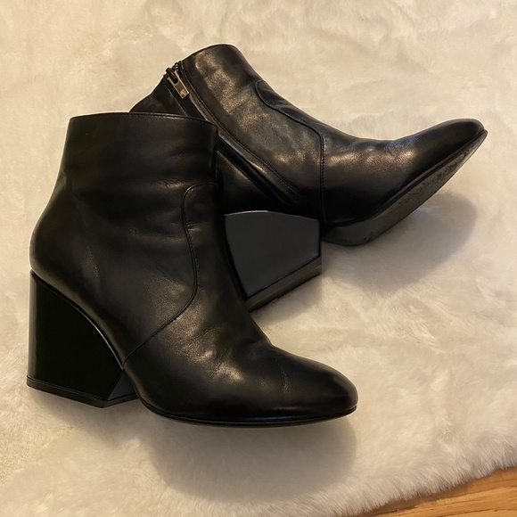 Robert Clergerie Black Toots Leather Wedge Ankle Boots 37 - Picture 16 of 16